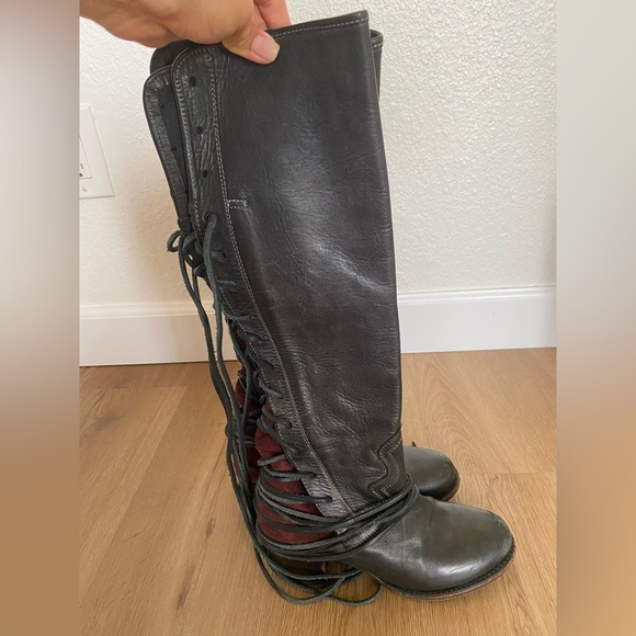 Freebird Black Coal Red Leather lace Up Women's Boots - Picture 5 of 10